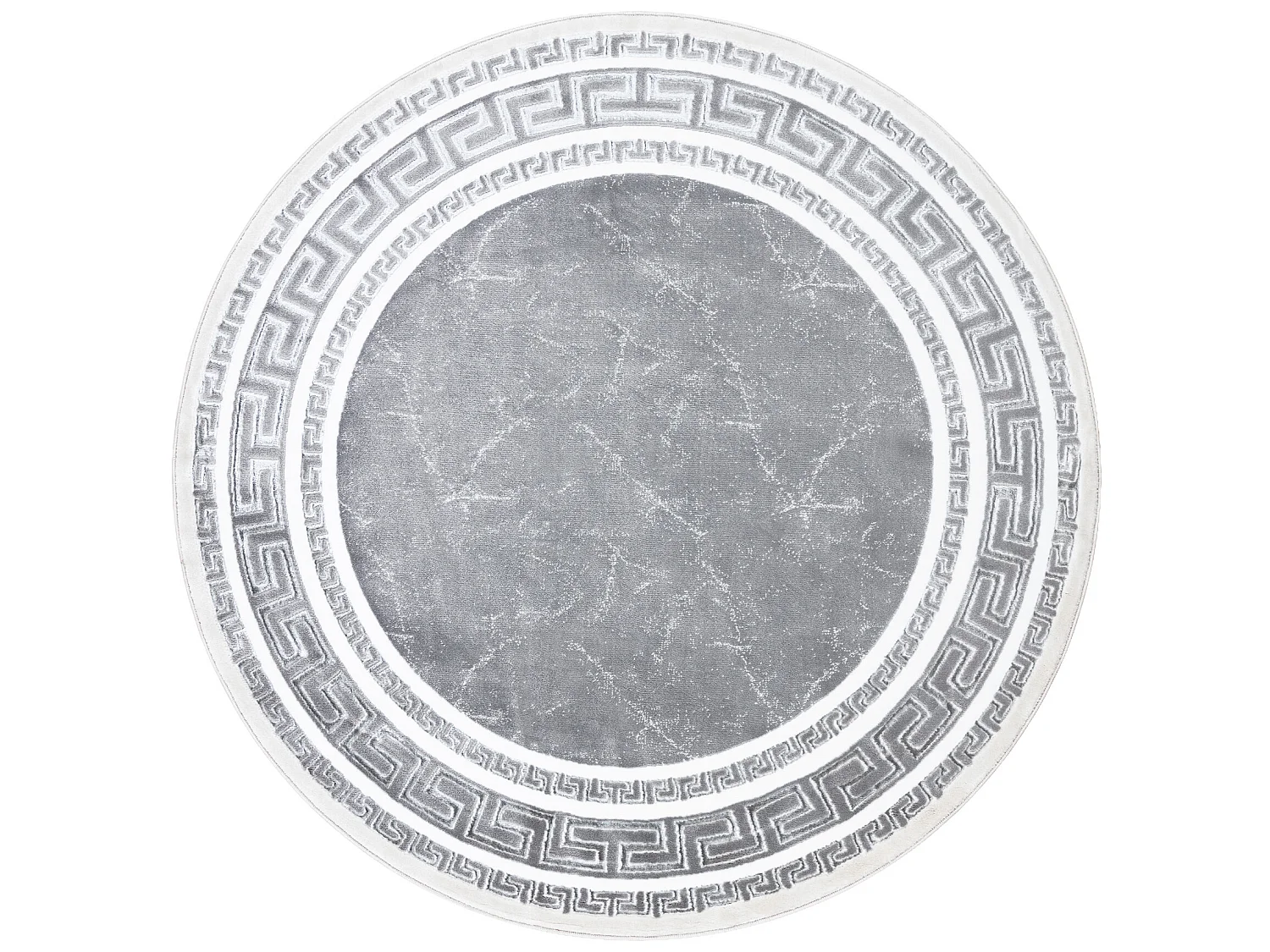 Tapis GLOSS cercle moderne 2813 27 élégant, cadre, grec gris cercle 200 cm
