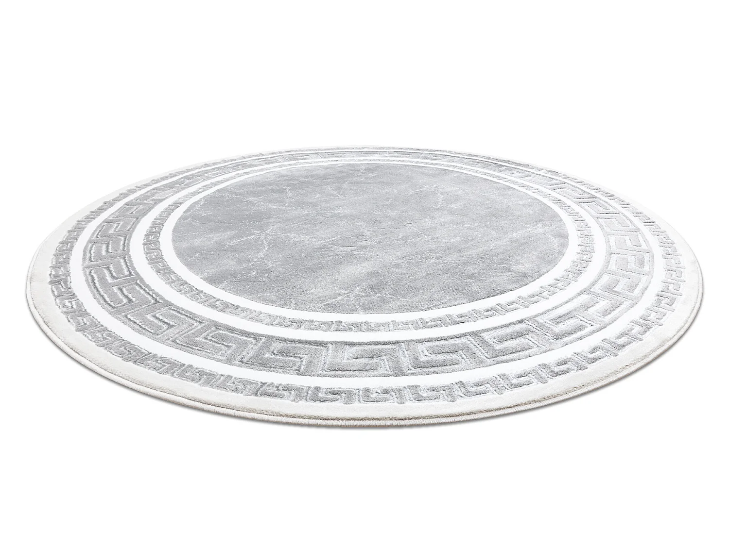 Tapis GLOSS cercle moderne 2813 27 élégant, cadre, grec gris cercle 200 cm