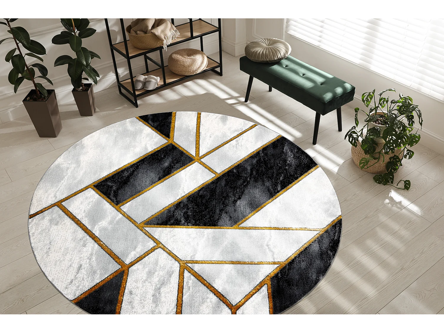 Tapijt EMERALD exclusief 1015 cirkel - glamour, stijlvol marmer, geome cercle 200 cm