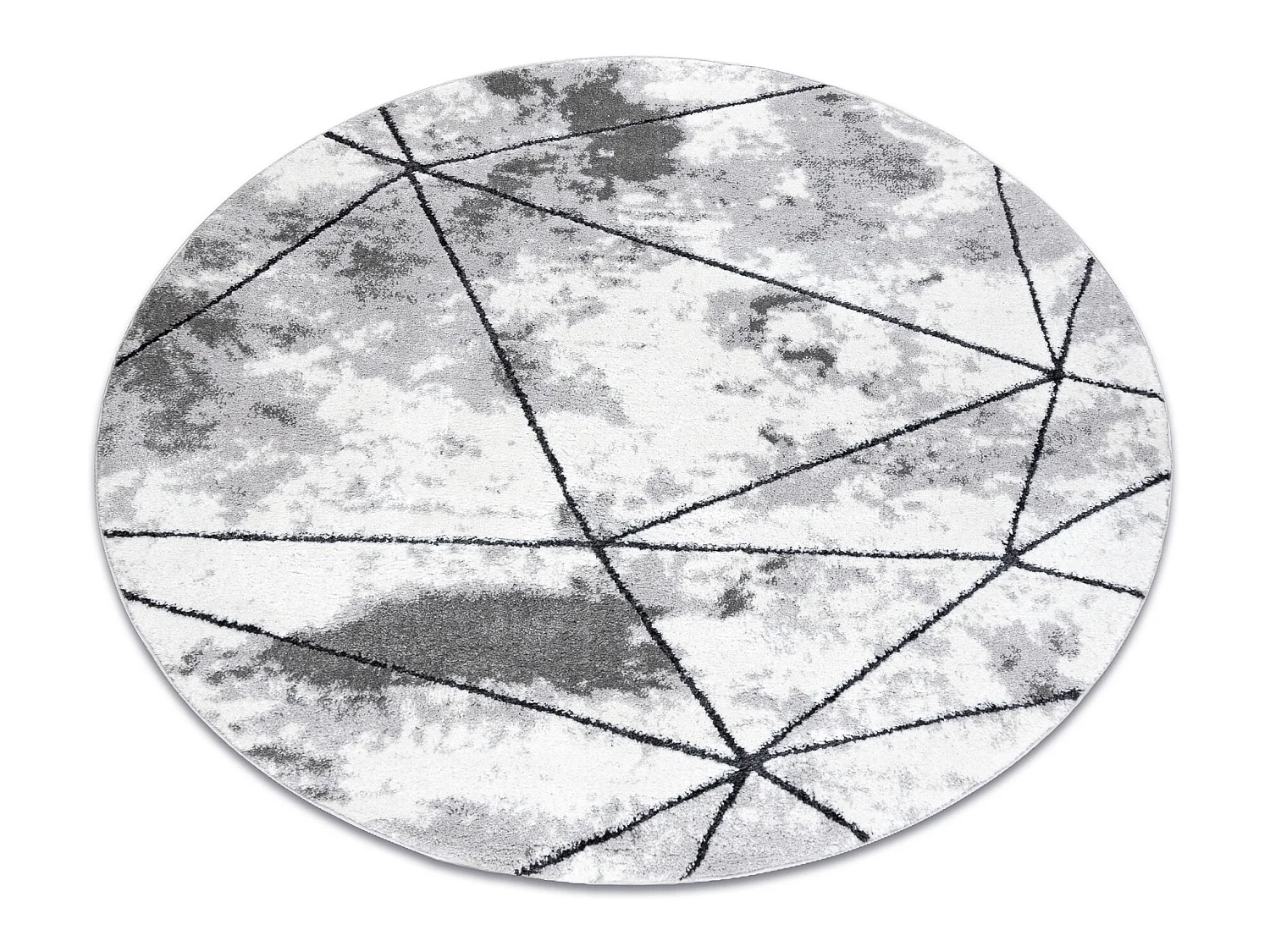 Tapijt modern COZY Polygons Rond, geometrisch , drieho - Structureel,  cercle 100 cm