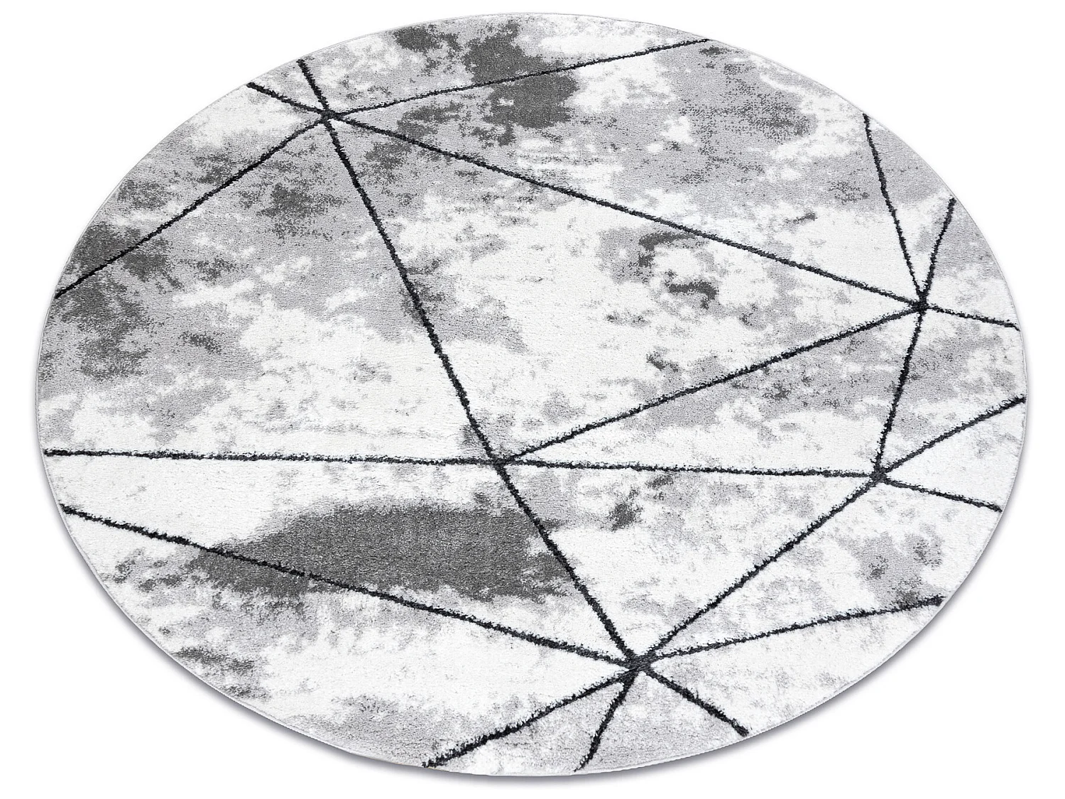 Tapijt modern COZY Polygons Rond, geometrisch , drieho - Structureel,  cercle 100 cm