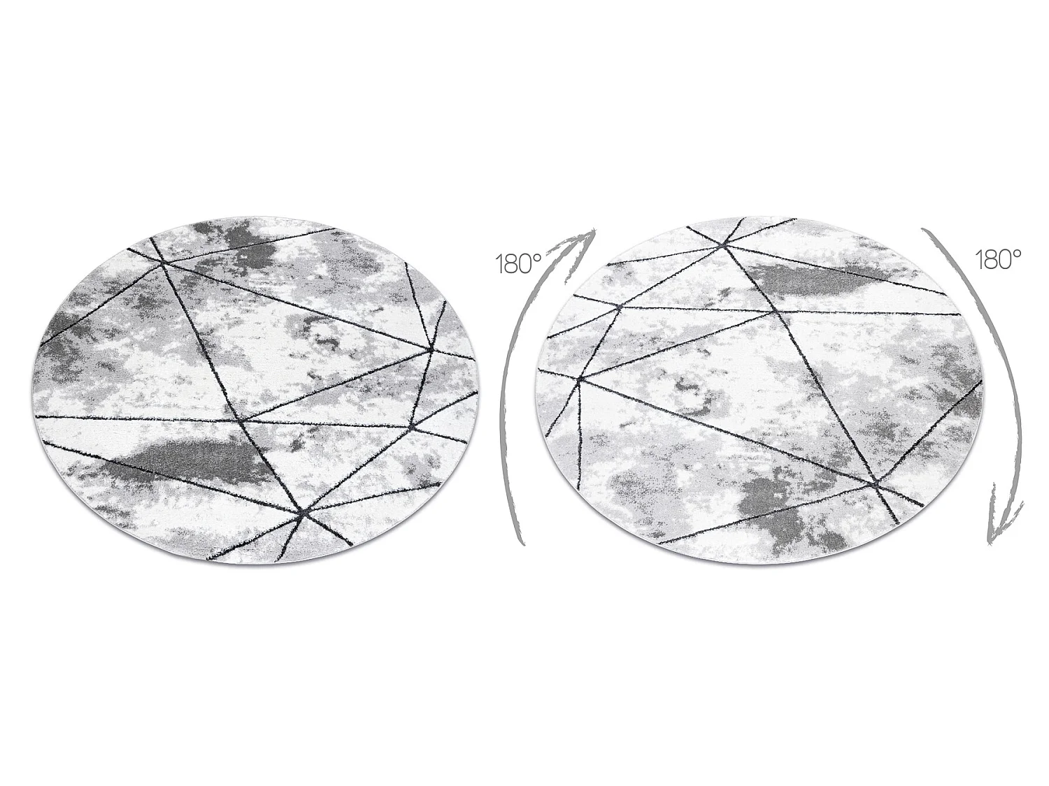 Tapijt modern COZY Polygons Rond, geometrisch , drieho - Structureel,  cercle 100 cm