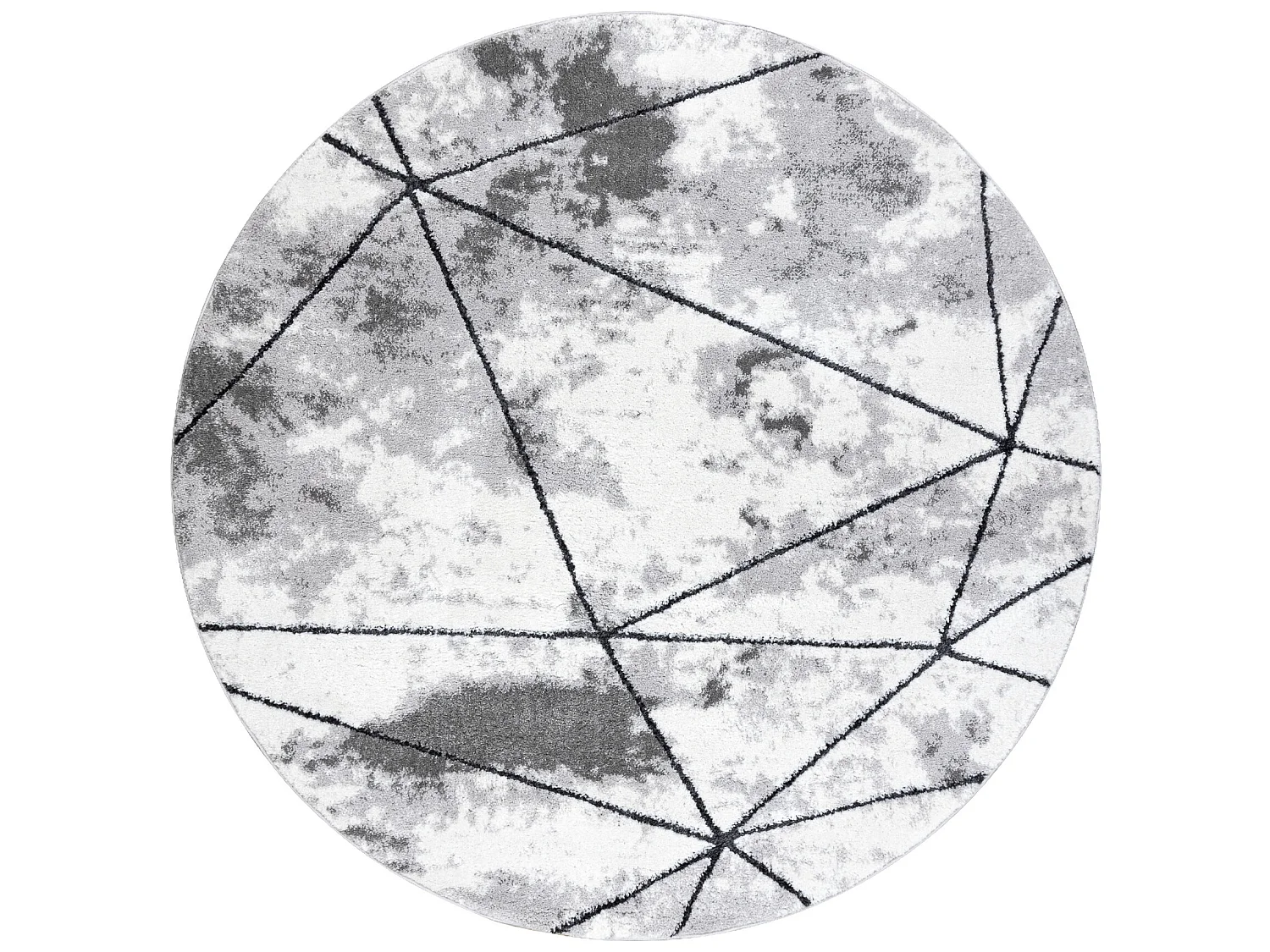 Tapijt modern COZY Polygons Rond, geometrisch , drieho - Structureel,  cercle 100 cm