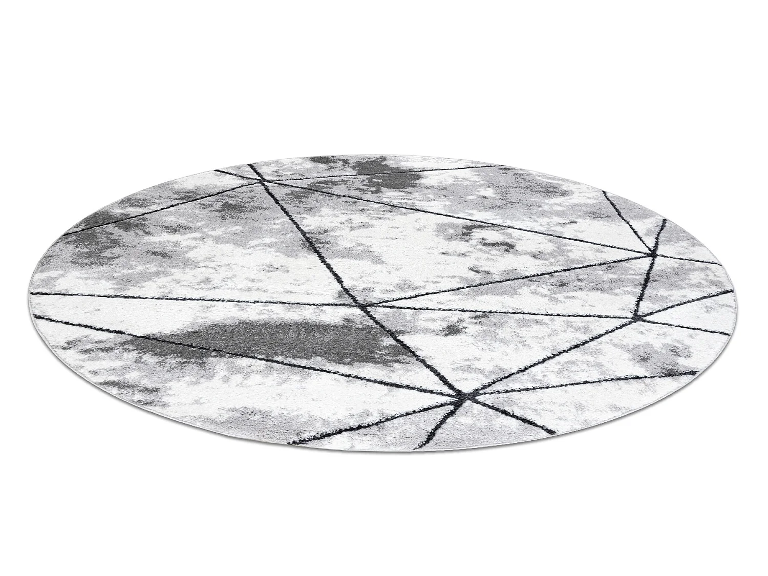 Tapijt modern COZY Polygons Rond, geometrisch , drieho - Structureel,  cercle 100 cm