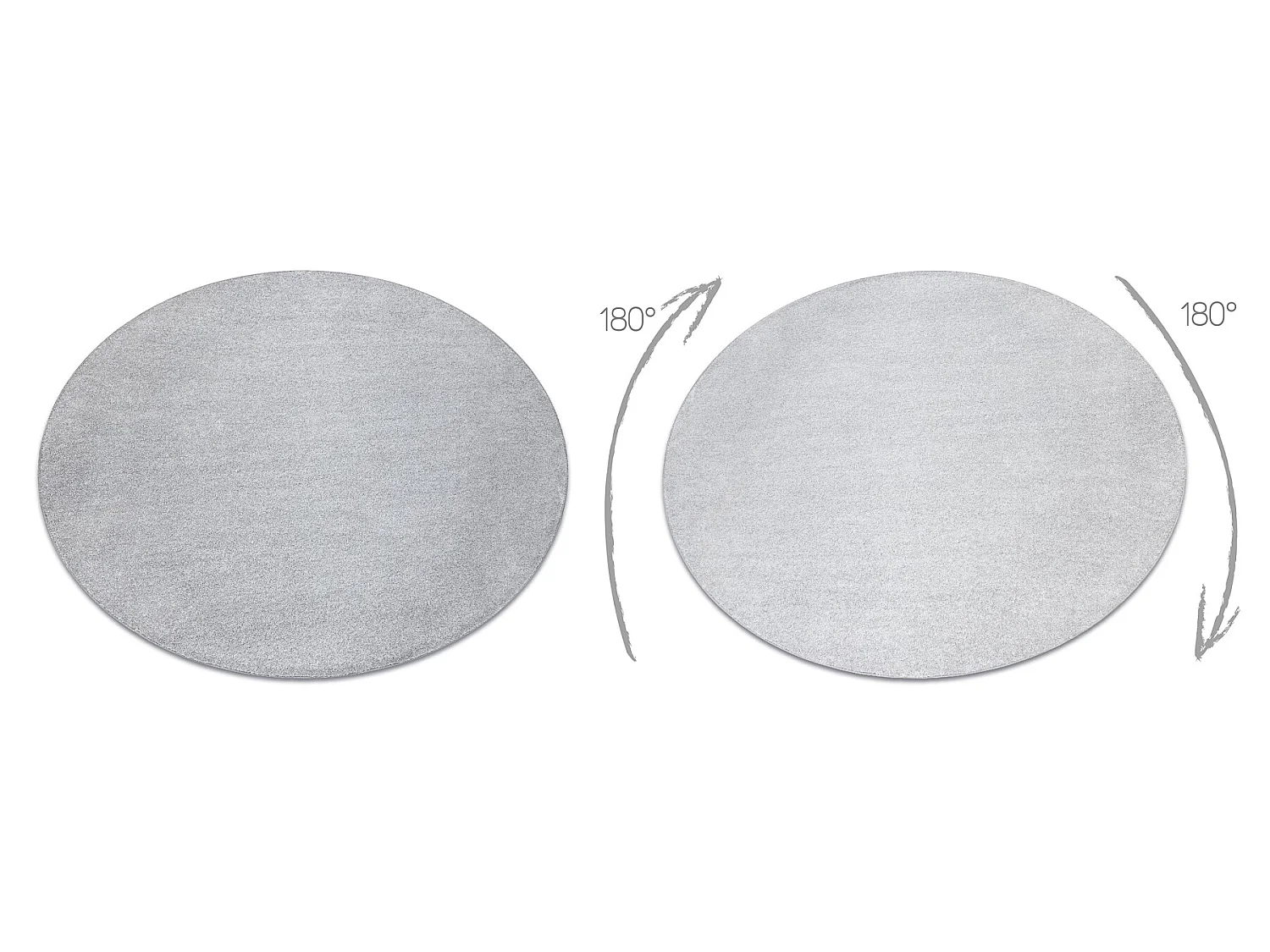TAPIJT ROND INDUS zilver 91, glad, melange cercle 200 cm
