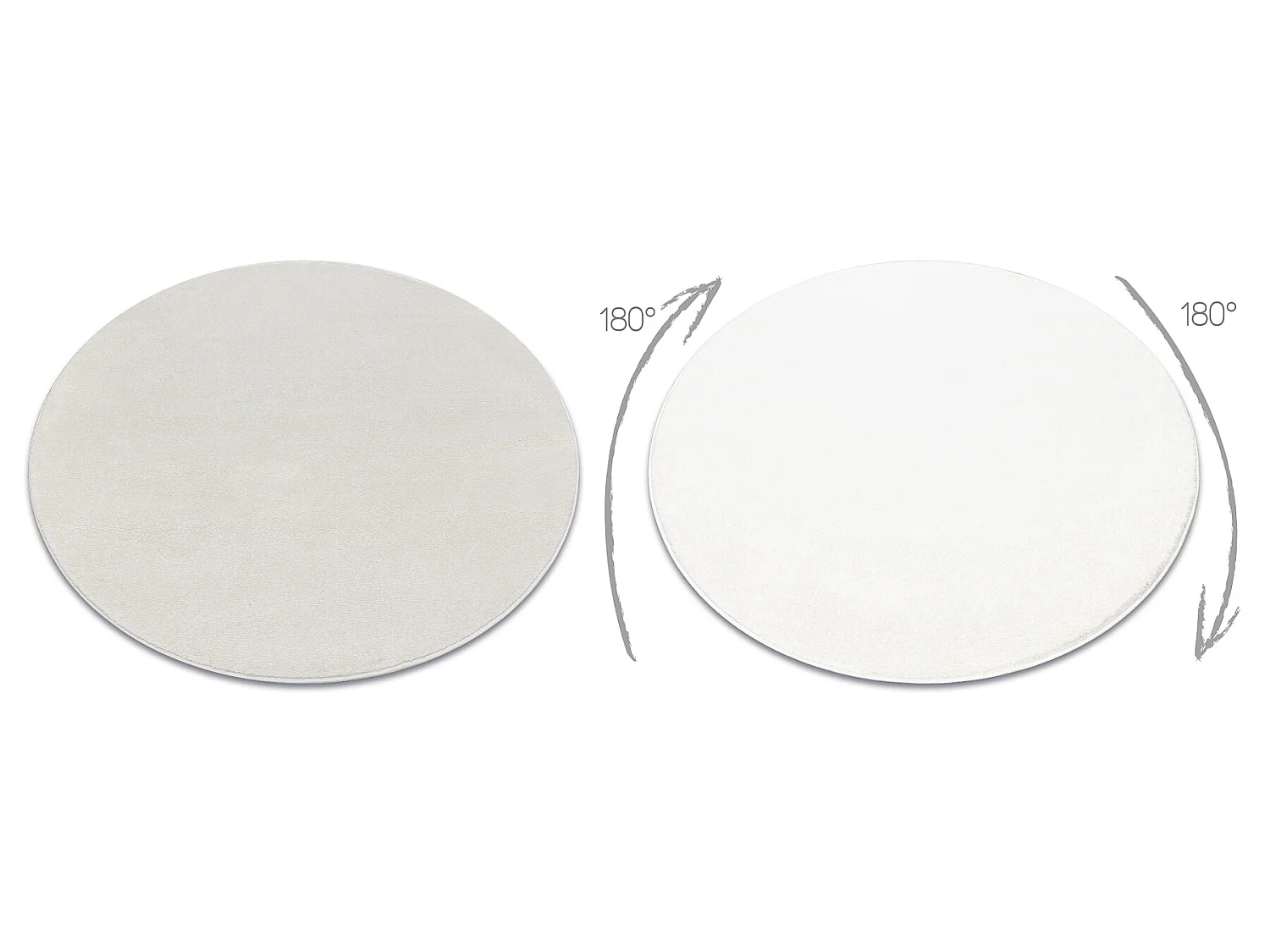 Tapis SOFTY cercle plaine couleur unie crème cercle 200 cm