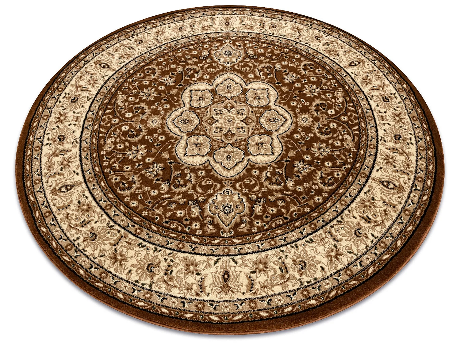 Tapis ROYAL ADR cercle modèle 521 marron cercle 120 cm