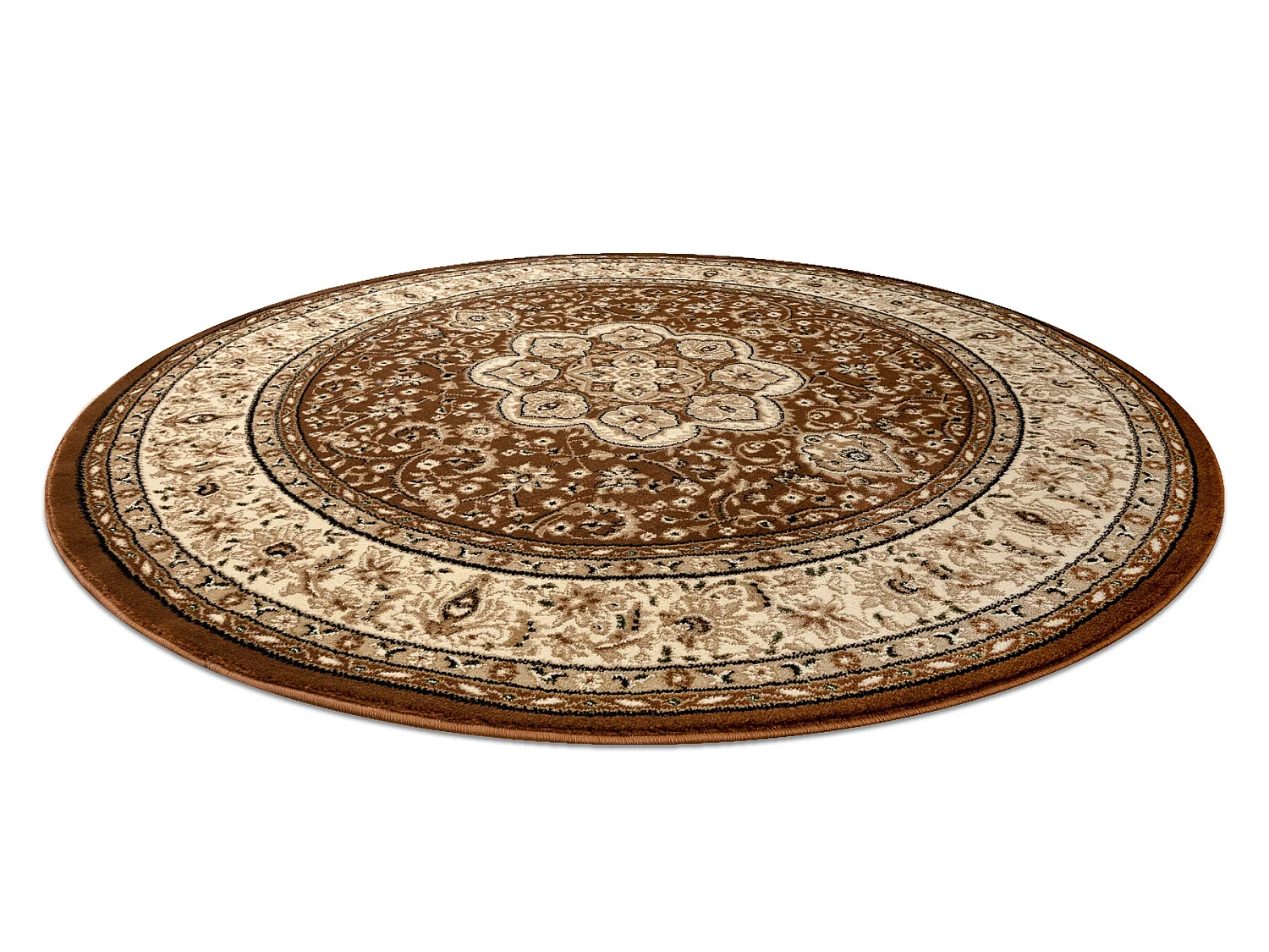 Tapis ROYAL ADR cercle modèle 521 marron cercle 120 cm