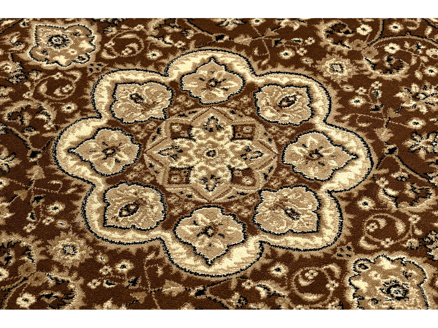 Tapis ROYAL ADR cercle modèle 521 marron cercle 120 cm