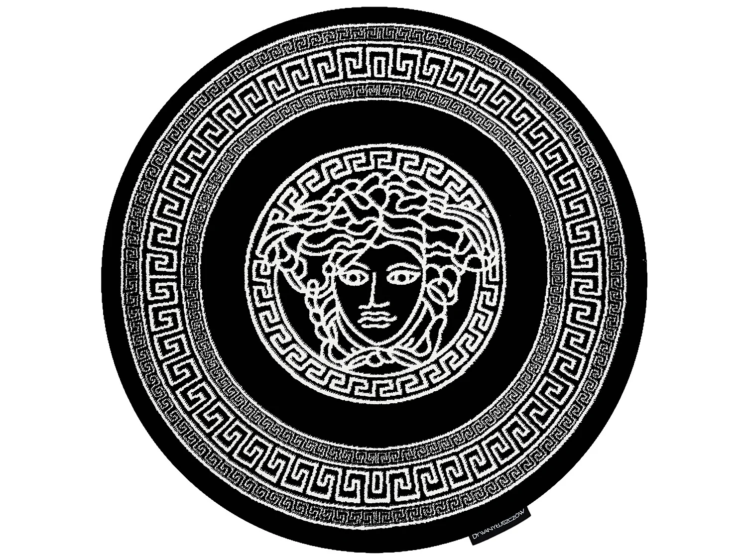 Tapijt HAMPTON Medusa rond grieks kwallen zwart cercle 140 cm