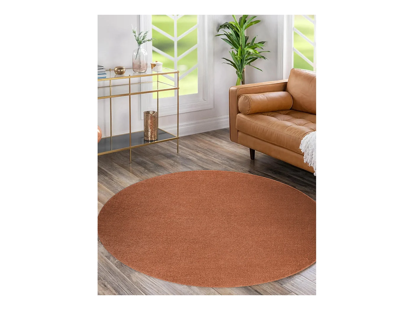 Dywan SOFTY koło Jednolity, jednokolorowy terakota  cercle 120 cm