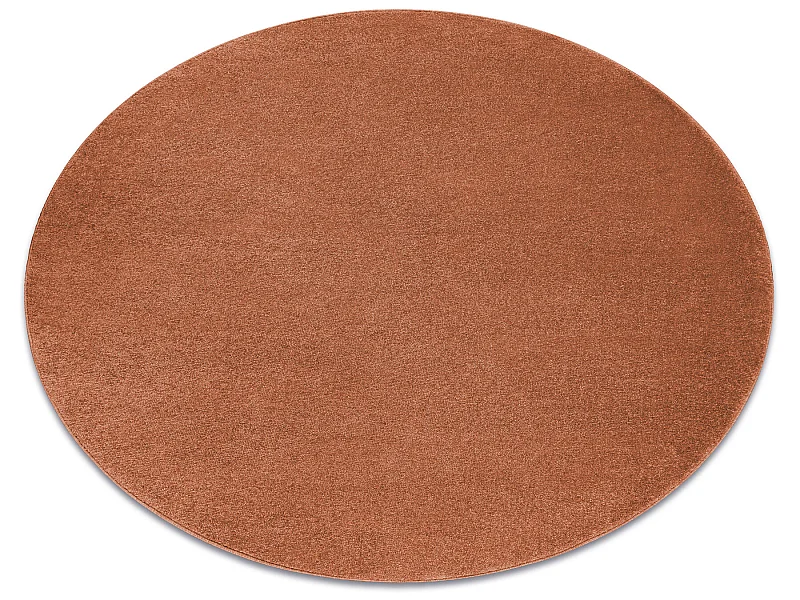 Tapis SOFTY cercle plaine couleur unie terre cuite cercle 120 cm