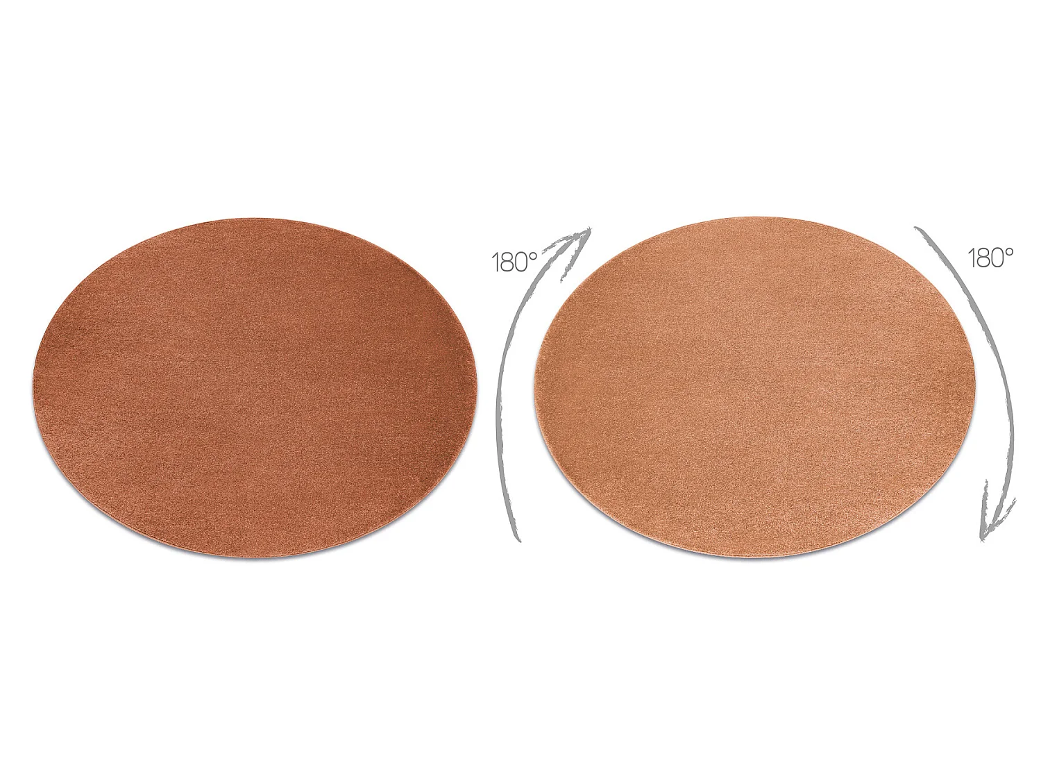 Tapis SOFTY cercle plaine couleur unie terre cuite cercle 200 cm