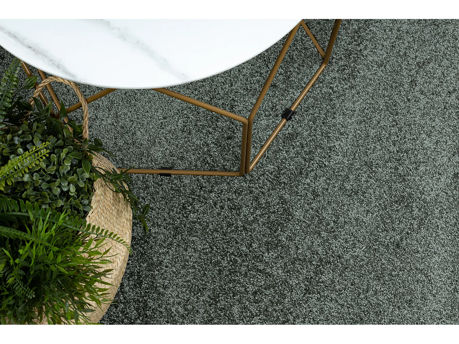 TAPIS cercle INDUS vert 27 plaine MÉLANGE cercle 100 cm