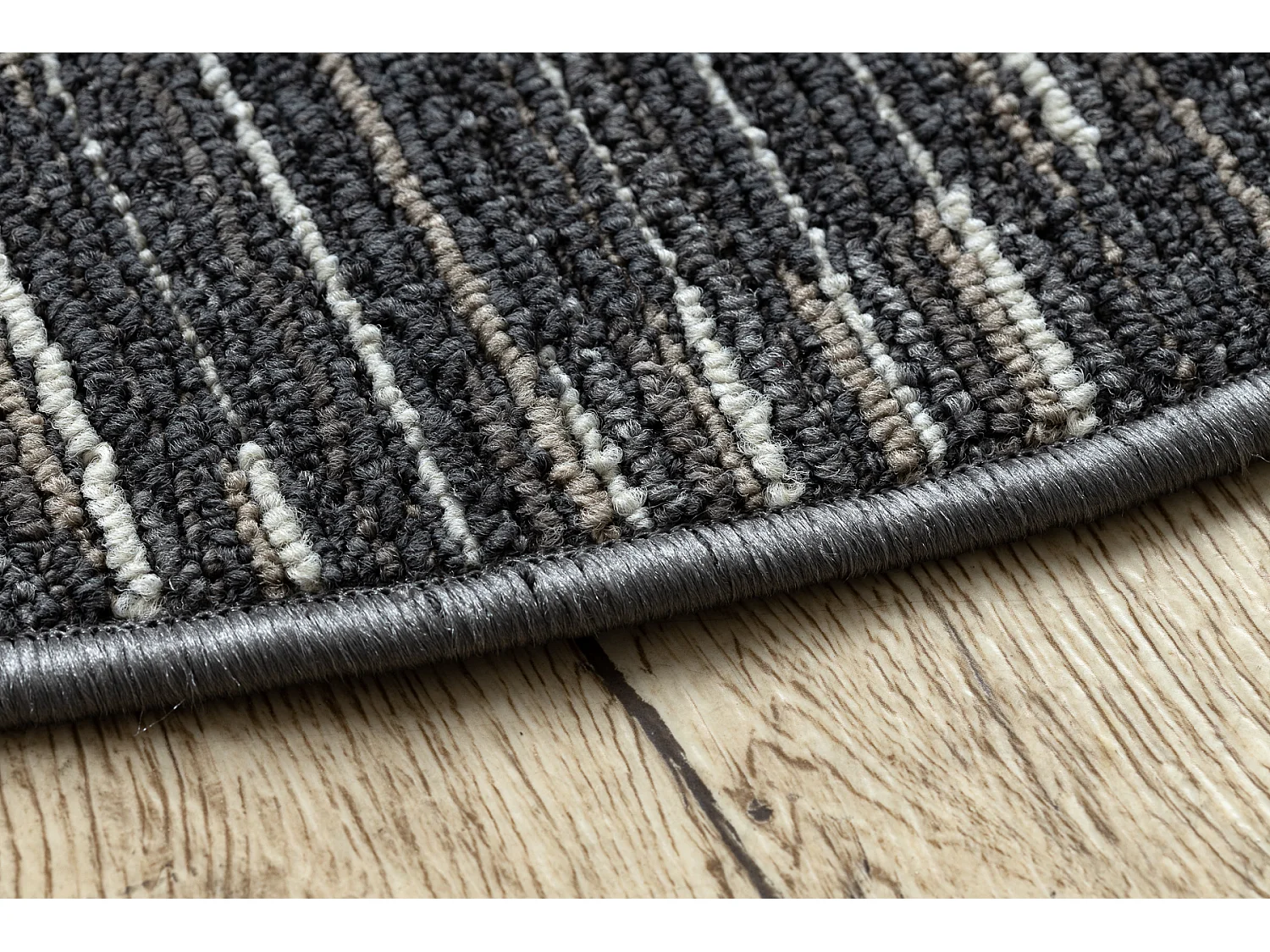 TAPIJT ROND LIBRA grafiet 165 Strepen  cercle 100 cm