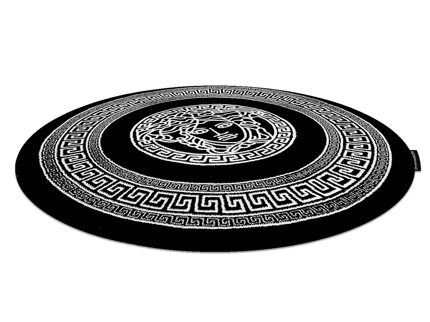 Tapijt HAMPTON Medusa rond grieks kwallen zwart cercle 200 cm