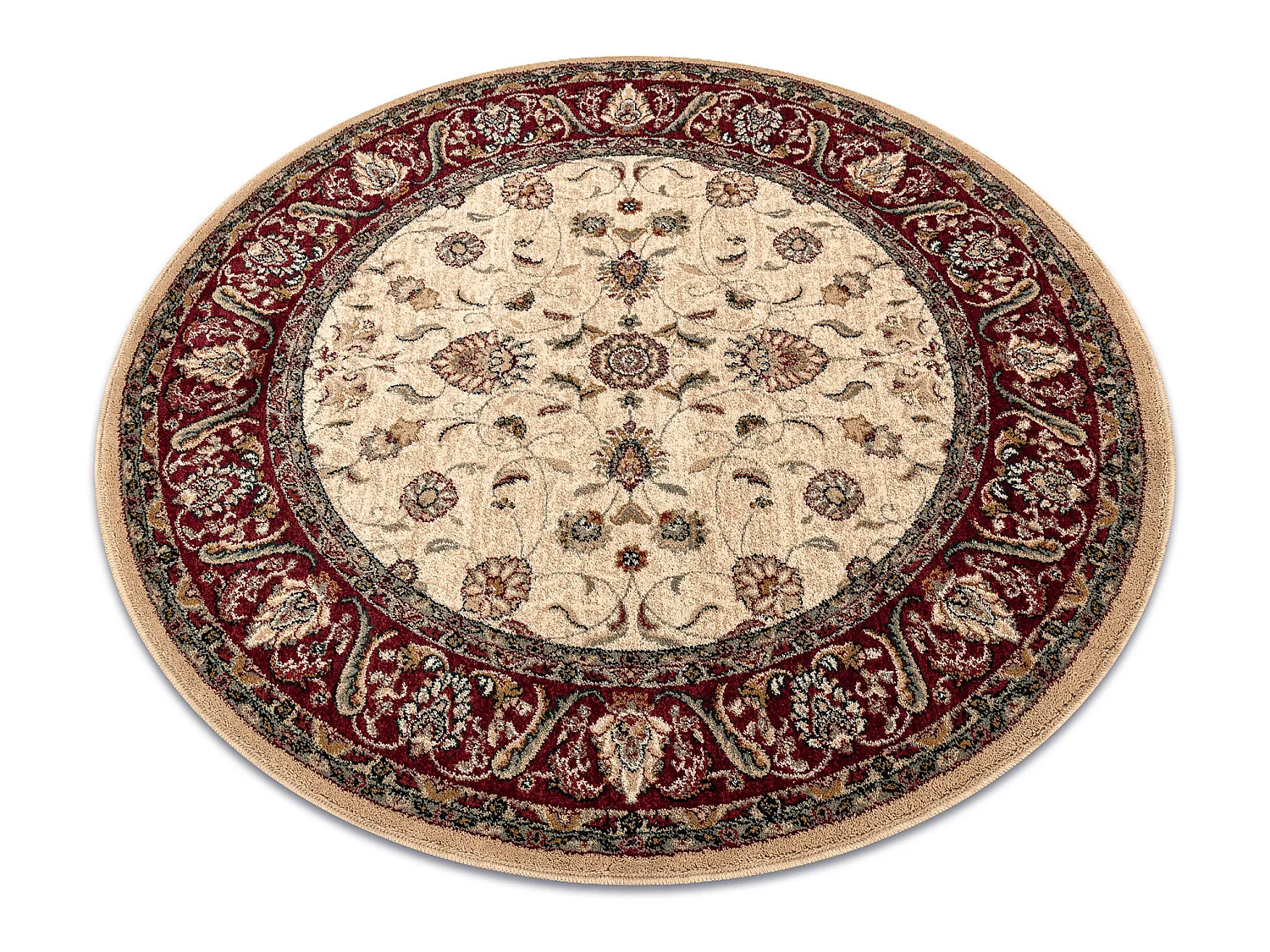 Tapijt OMEGA cirkel ARIES bloemen robijn cercle 200 cm