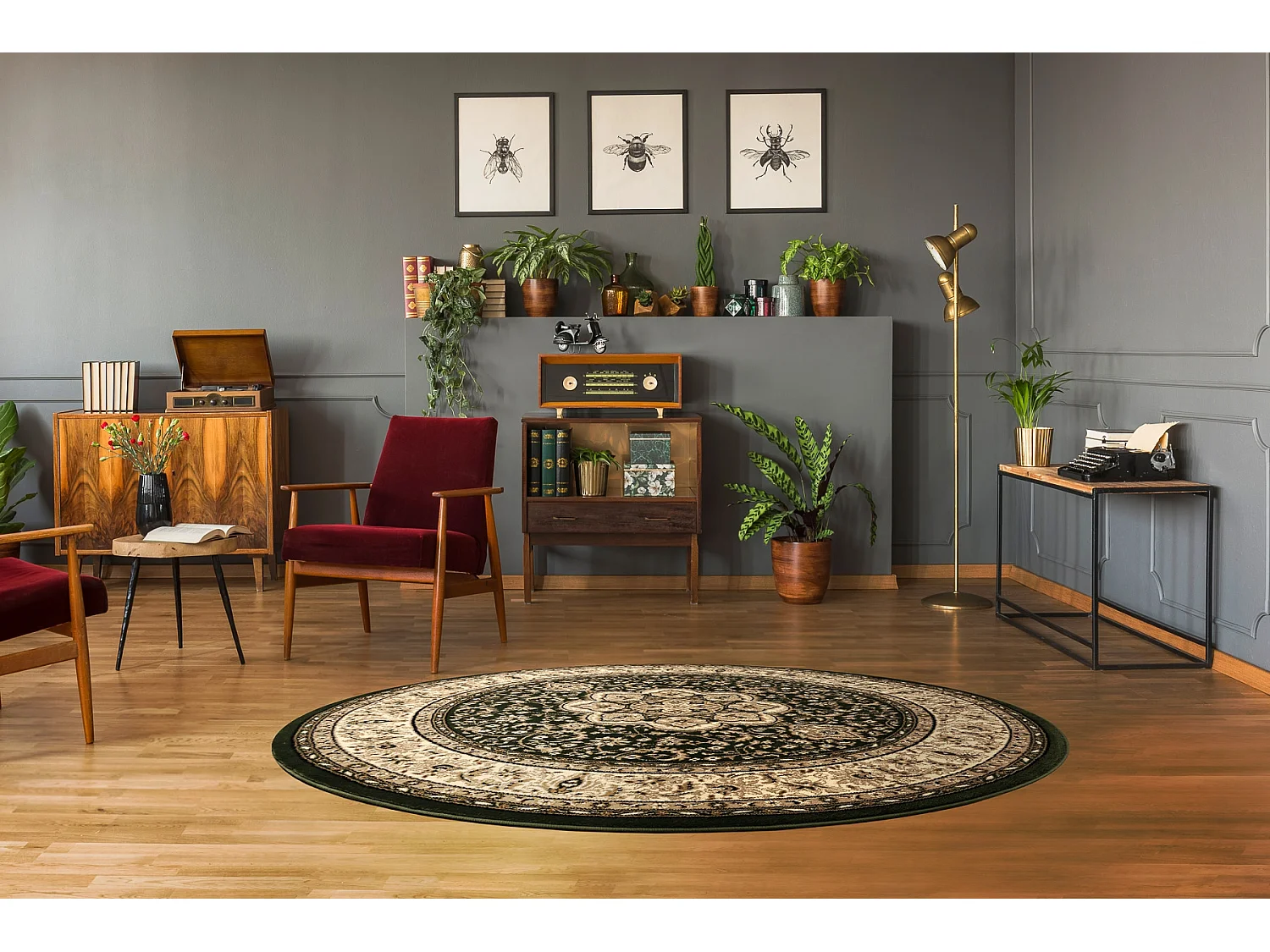 Tapijt ROYAL ADR ROND patroon 521 groen cercle 150 cm