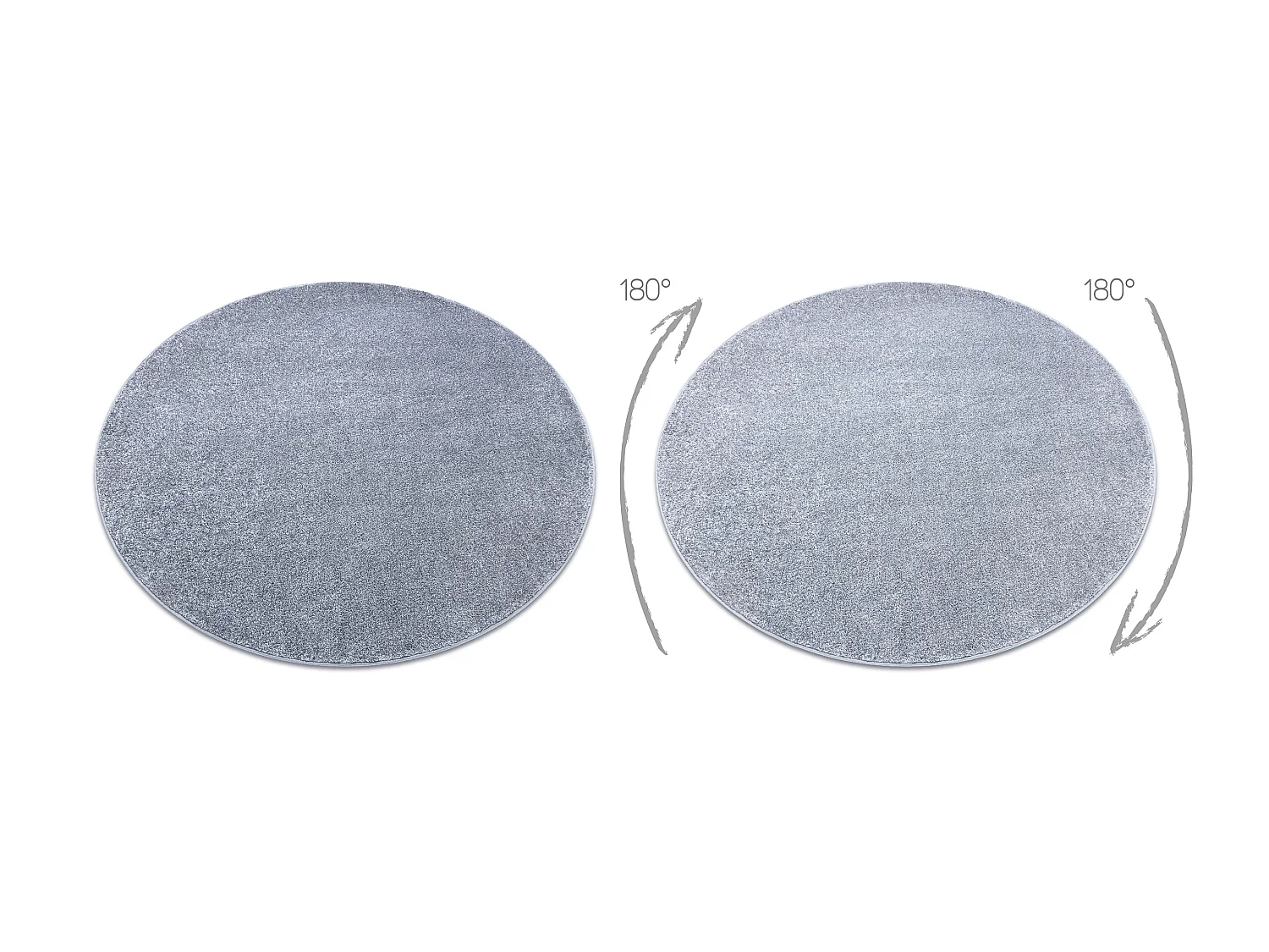 TAPIJT ROND SANTA FE zilver 92 , glad , uniform, enkele kleur cercle 170 cm
