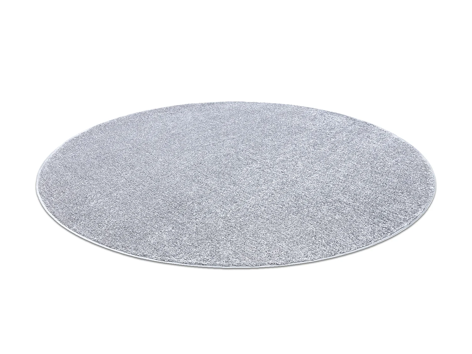 TAPIJT ROND SANTA FE zilver 92 , glad , uniform, enkele kleur cercle 170 cm