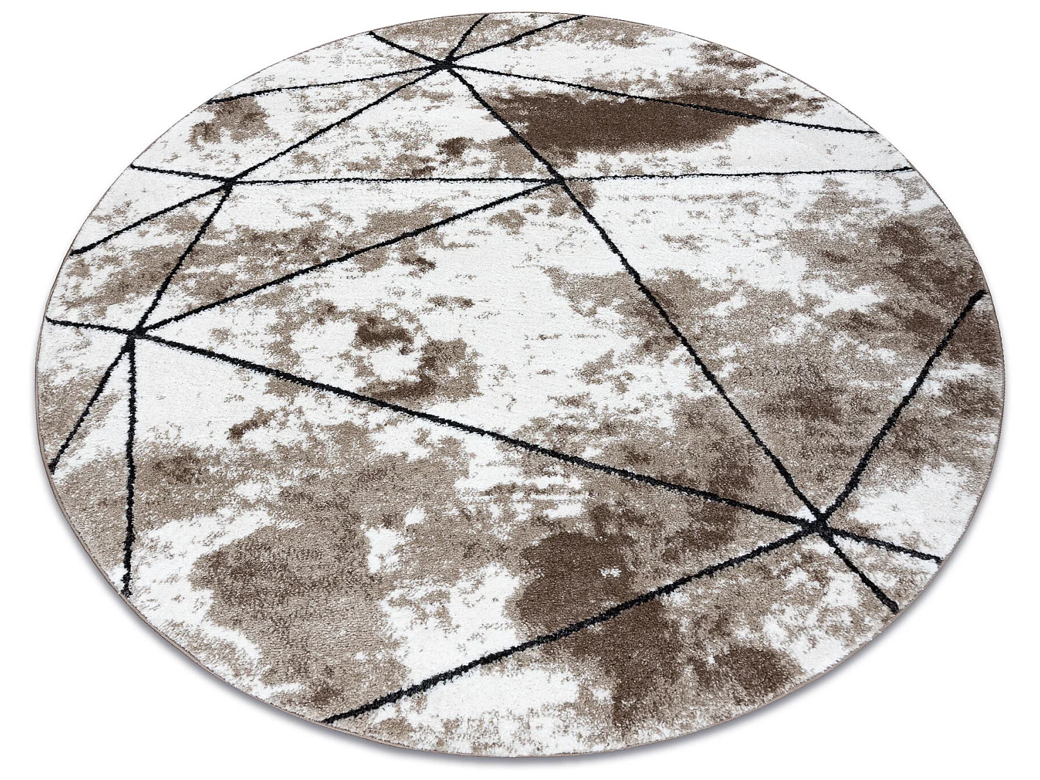 Tapijt modern COZY Polygons Rond, geometrisch , drieho - Structureel,  cercle 120 cm
