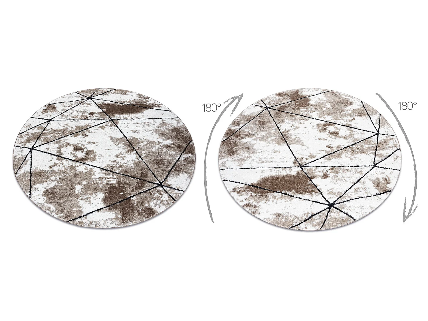 Tapijt modern COZY Polygons Rond, geometrisch , drieho - Structureel,  cercle 120 cm