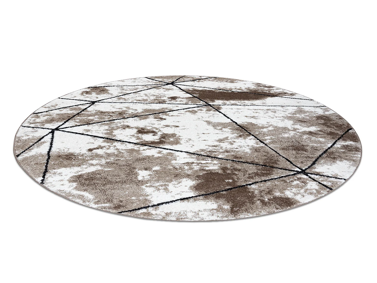 Tapijt modern COZY Polygons Rond, geometrisch , drieho - Structureel,  cercle 120 cm