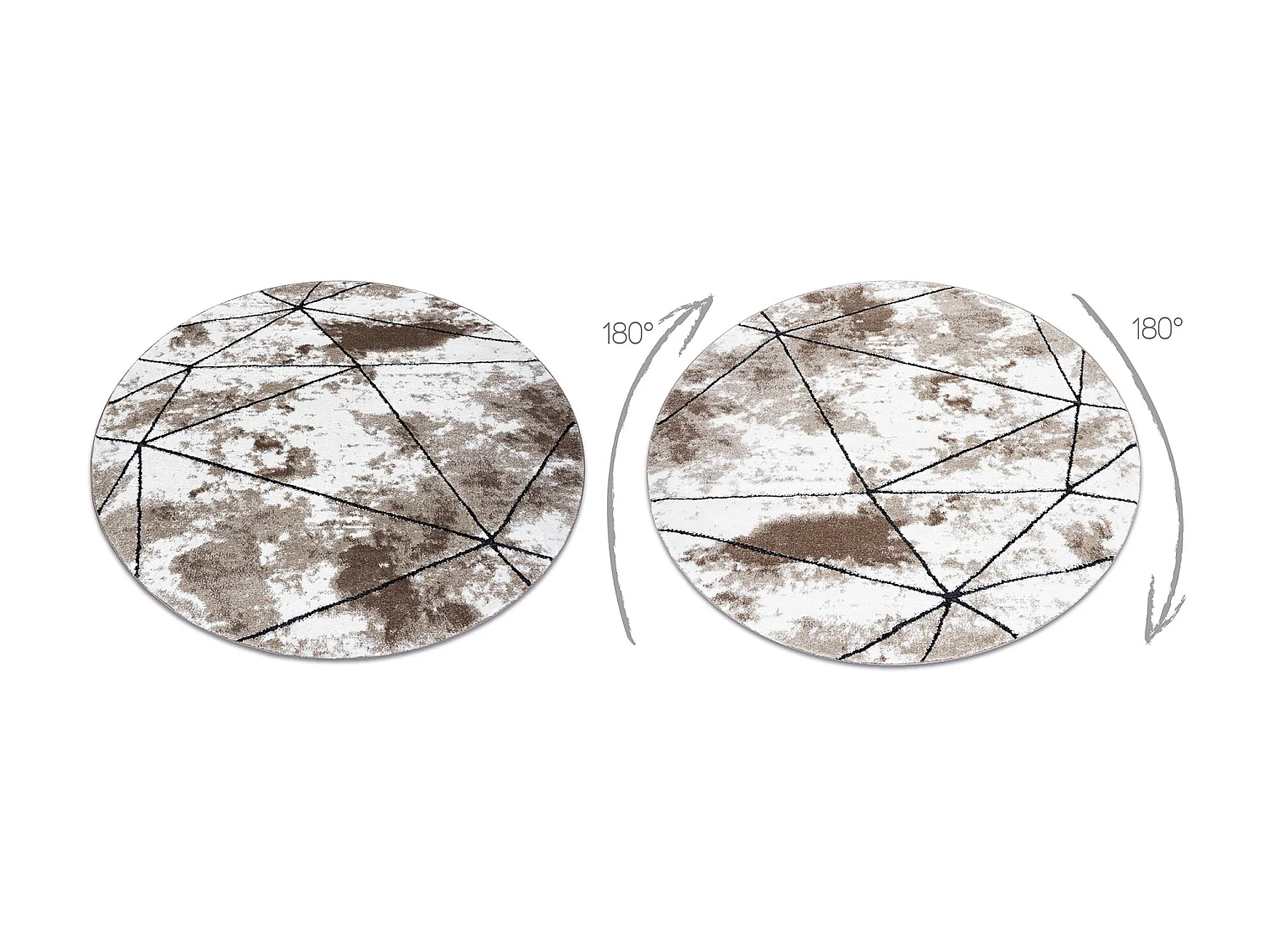 Tapijt modern COZY Polygons Rond, geometrisch , drieho - Structureel,  cercle 120 cm