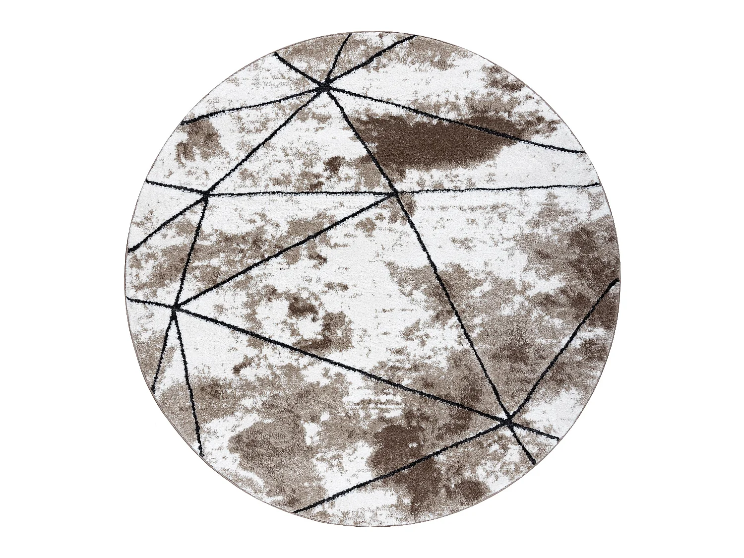 Tapijt modern COZY Polygons Rond, geometrisch , drieho - Structureel,  cercle 120 cm