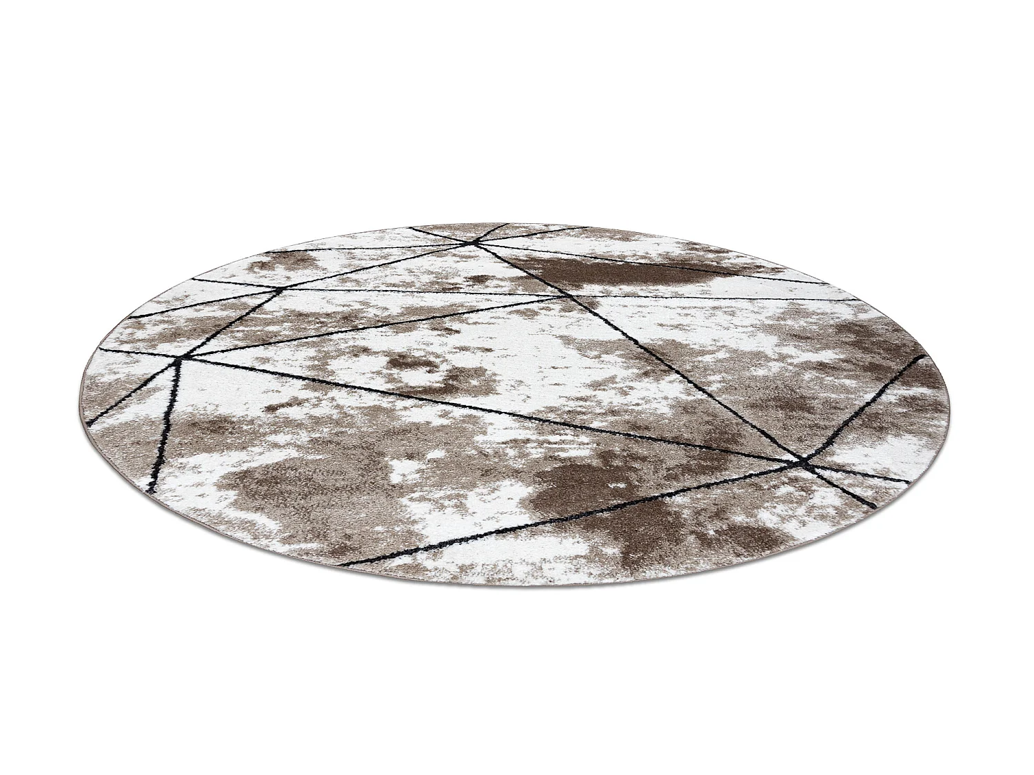 Tapijt modern COZY Polygons Rond, geometrisch , drieho - Structureel,  cercle 120 cm