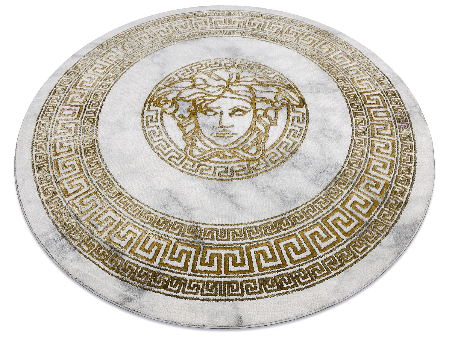 Exklusiv EMERALD Teppich 1011 Kreis glamour, Meduse griechisch Rahmen  cercle 120 cm