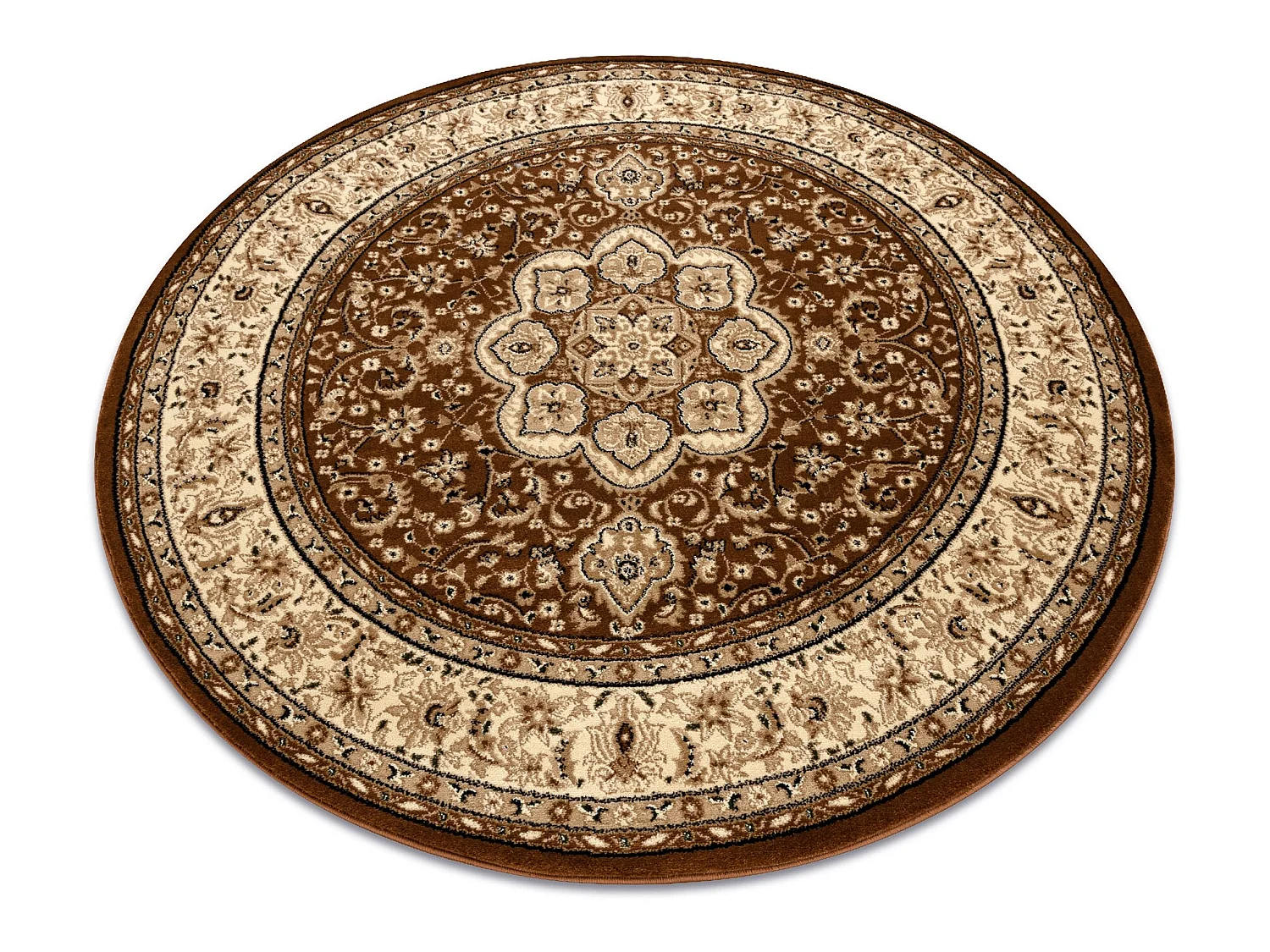 Tapis ROYAL ADR cercle modèle 521 marron cercle 150 cm