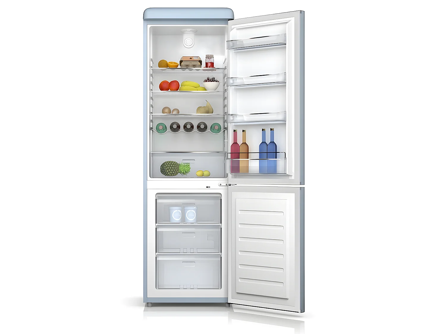 Réfrigérateurs combinés 300L Froid Brassé SCHNEIDER 59.5cm E, SCB300VBL