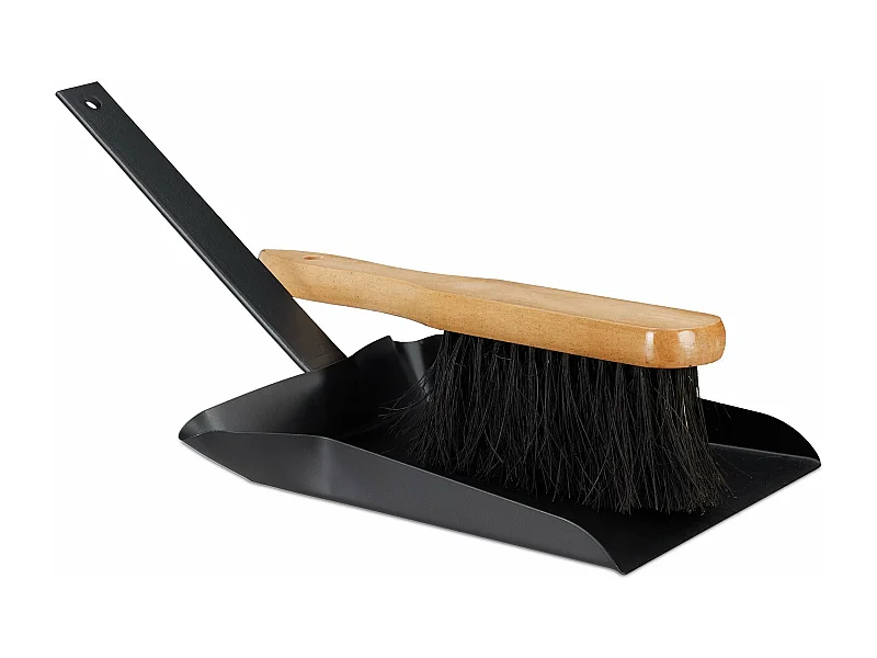 Camino pala cenere e spazzola in acciaio forno stufa camino 37 cm nero 13_0001954