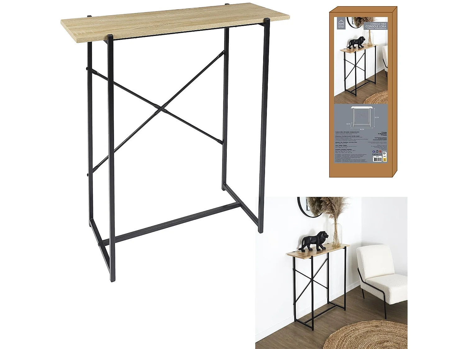 Console Loka Marron, Noir