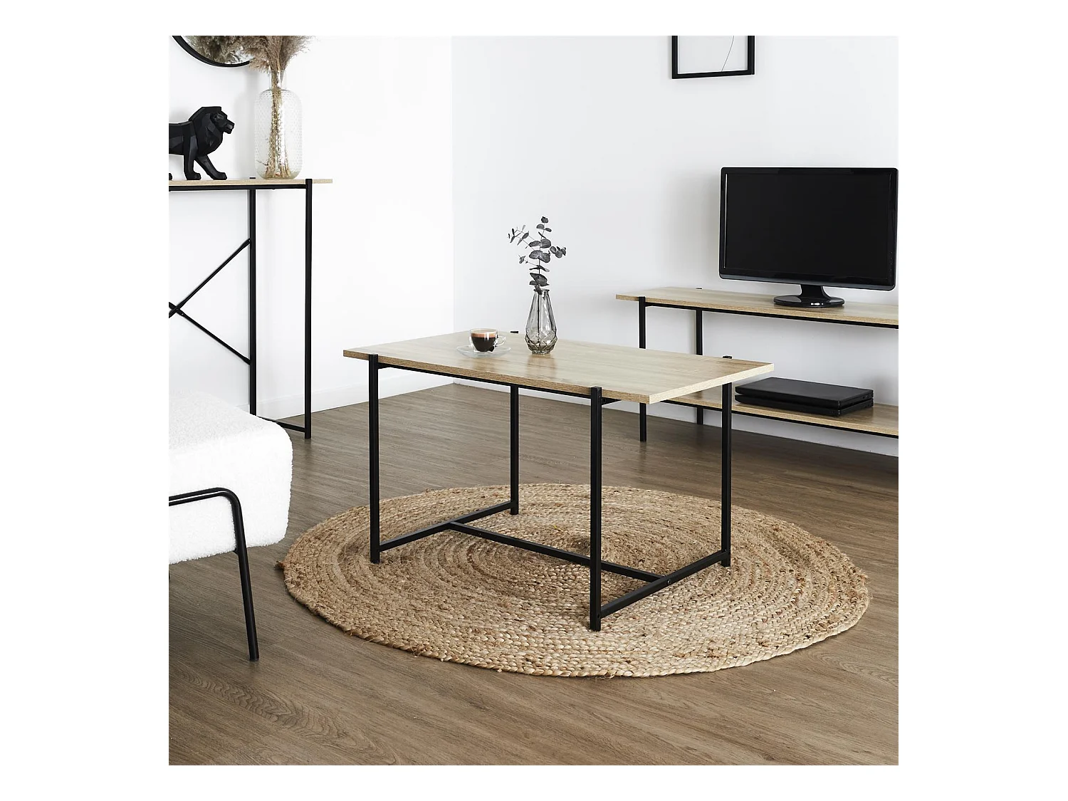 Table Basse Loka Marron, Noir