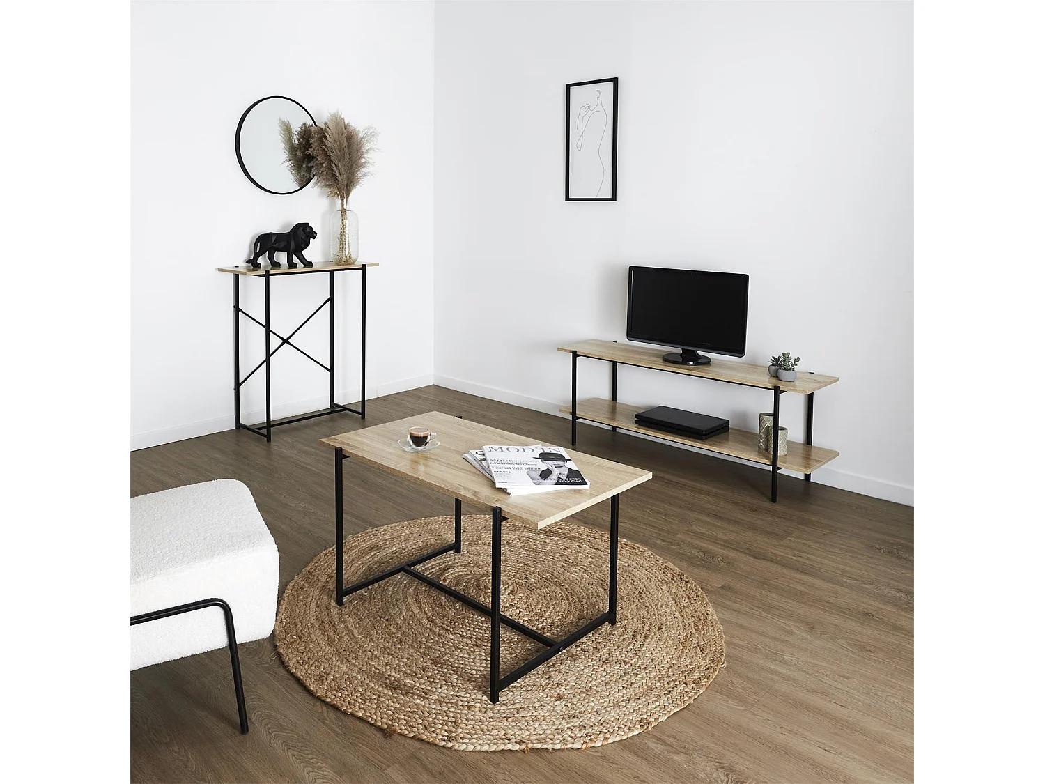 Table Basse Loka Marron, Noir