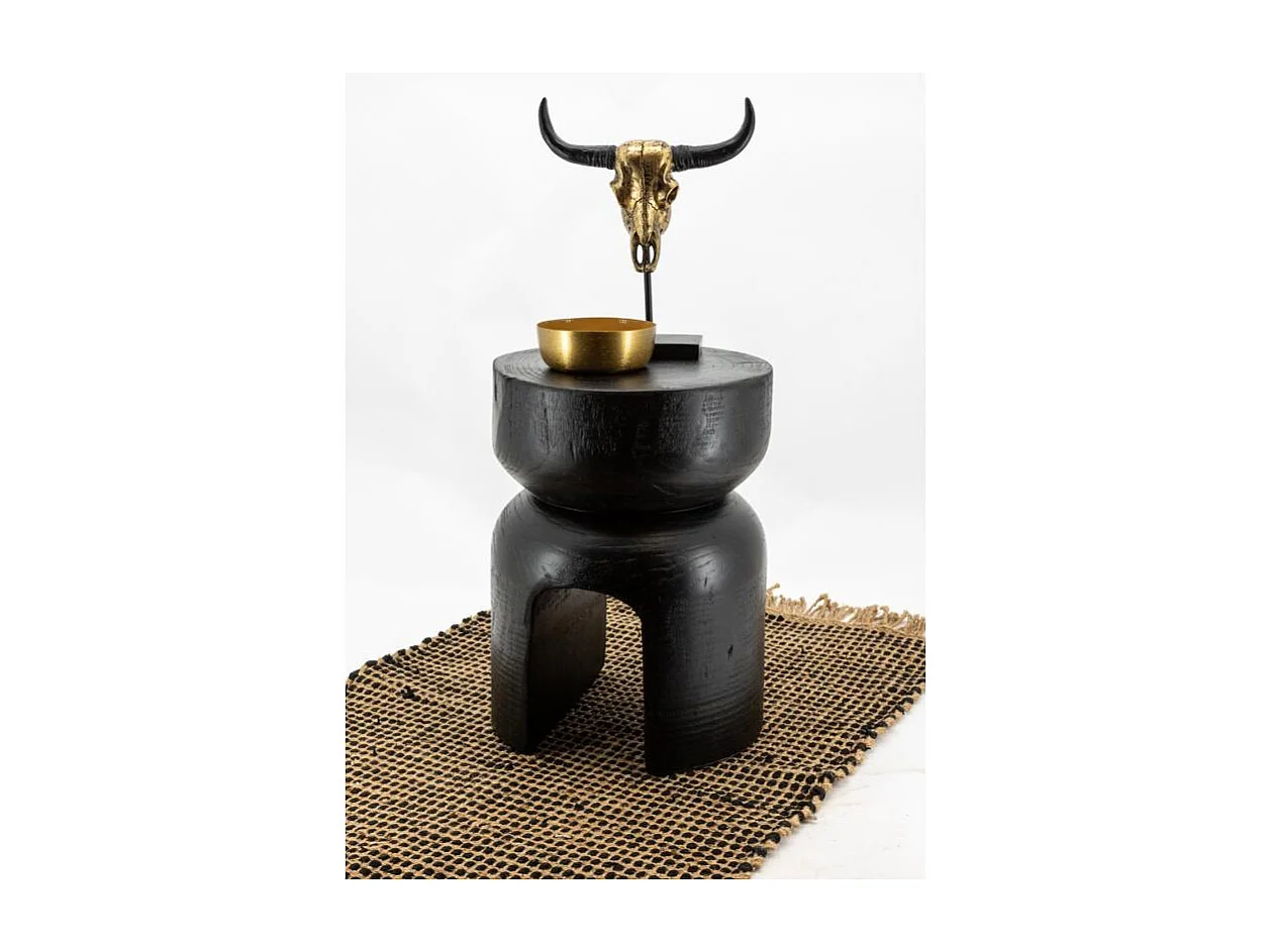 Tabouret en bois paulownia Molaire noir