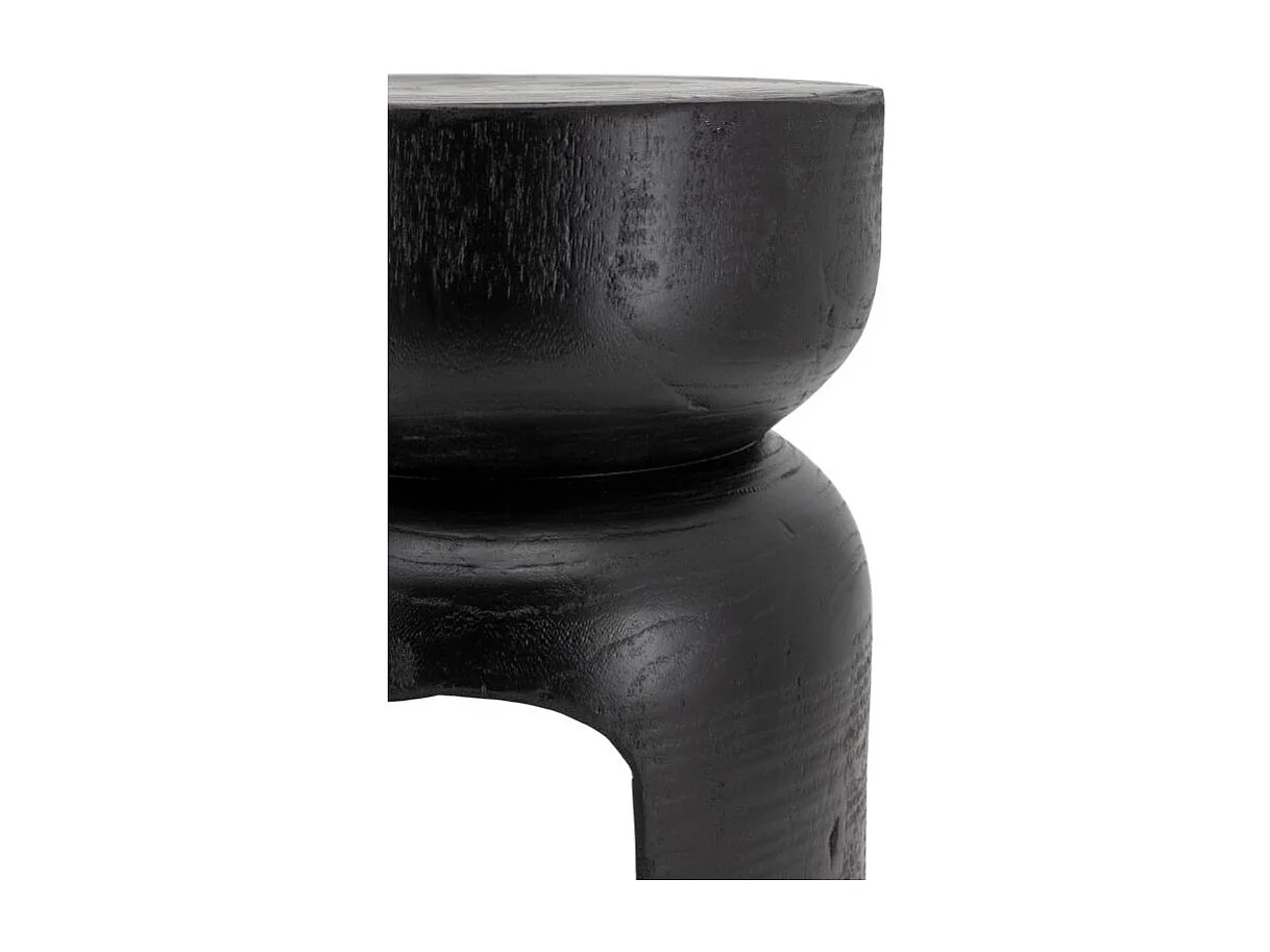 Tabouret en bois paulownia Molaire noir