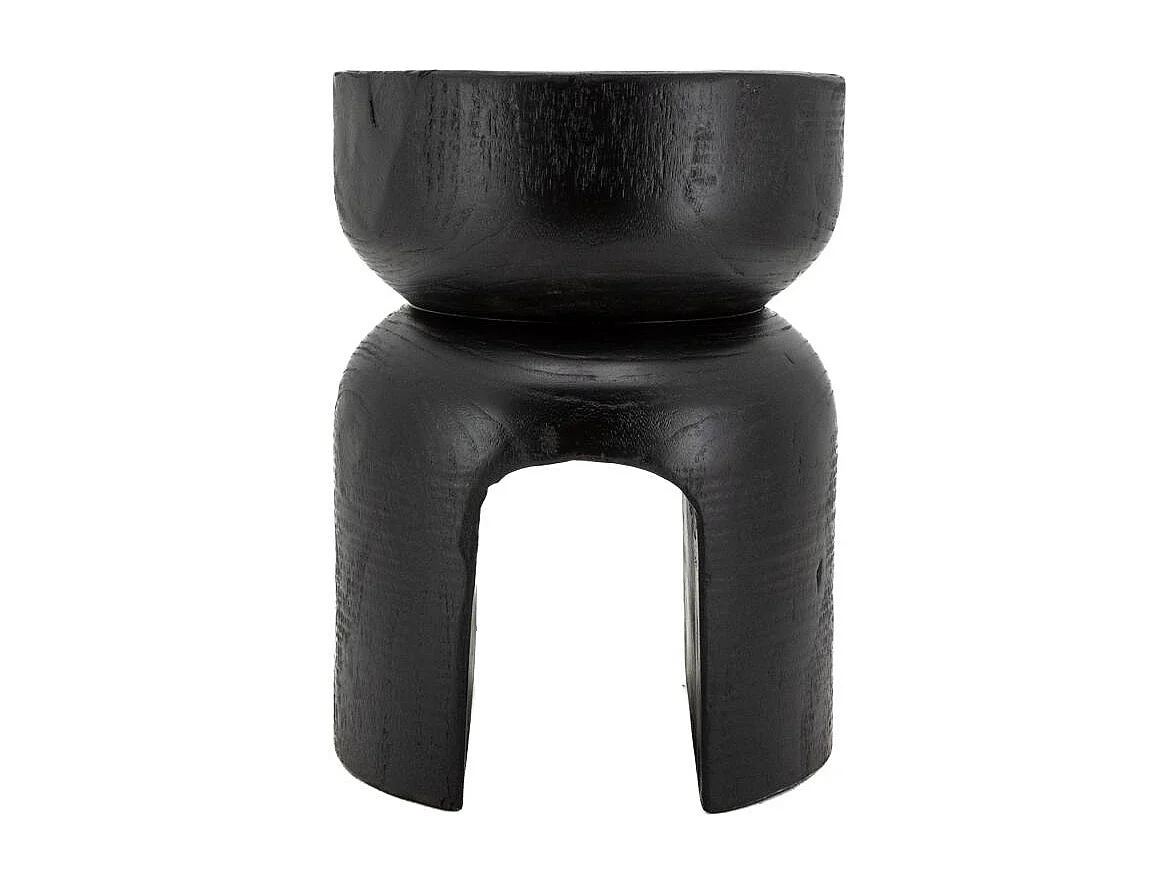 Tabouret en bois paulownia Molaire noir