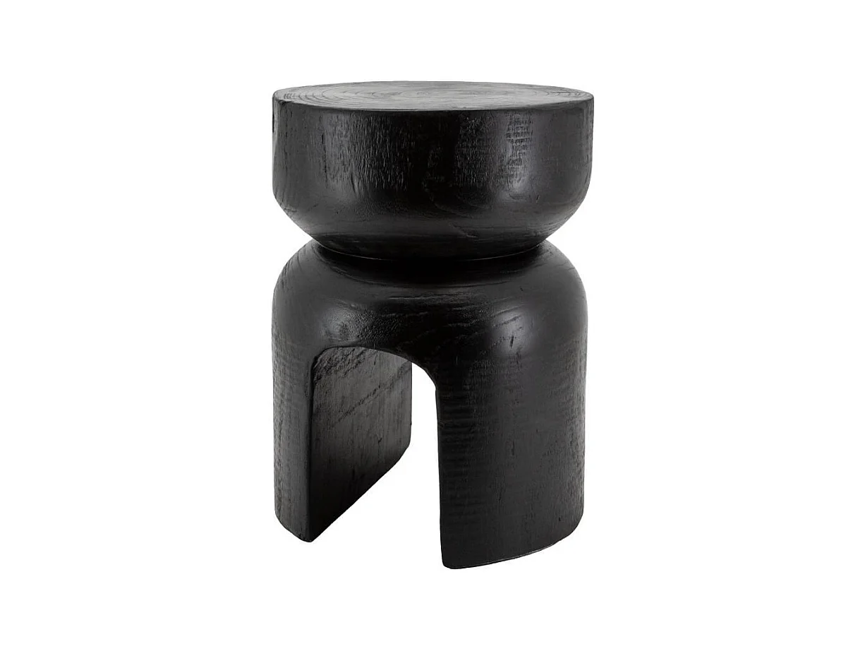Tabouret en bois paulownia Molaire noir