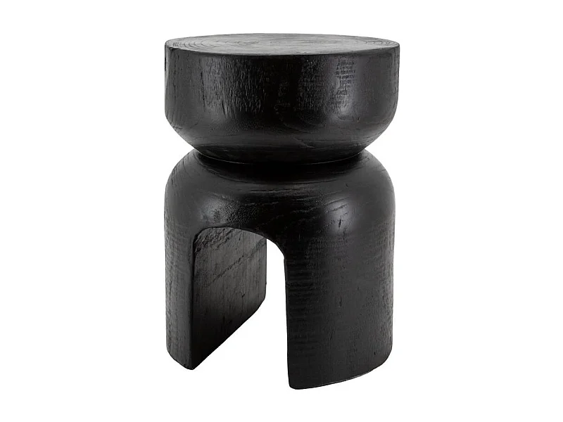 Tabouret en bois paulownia Molaire noir