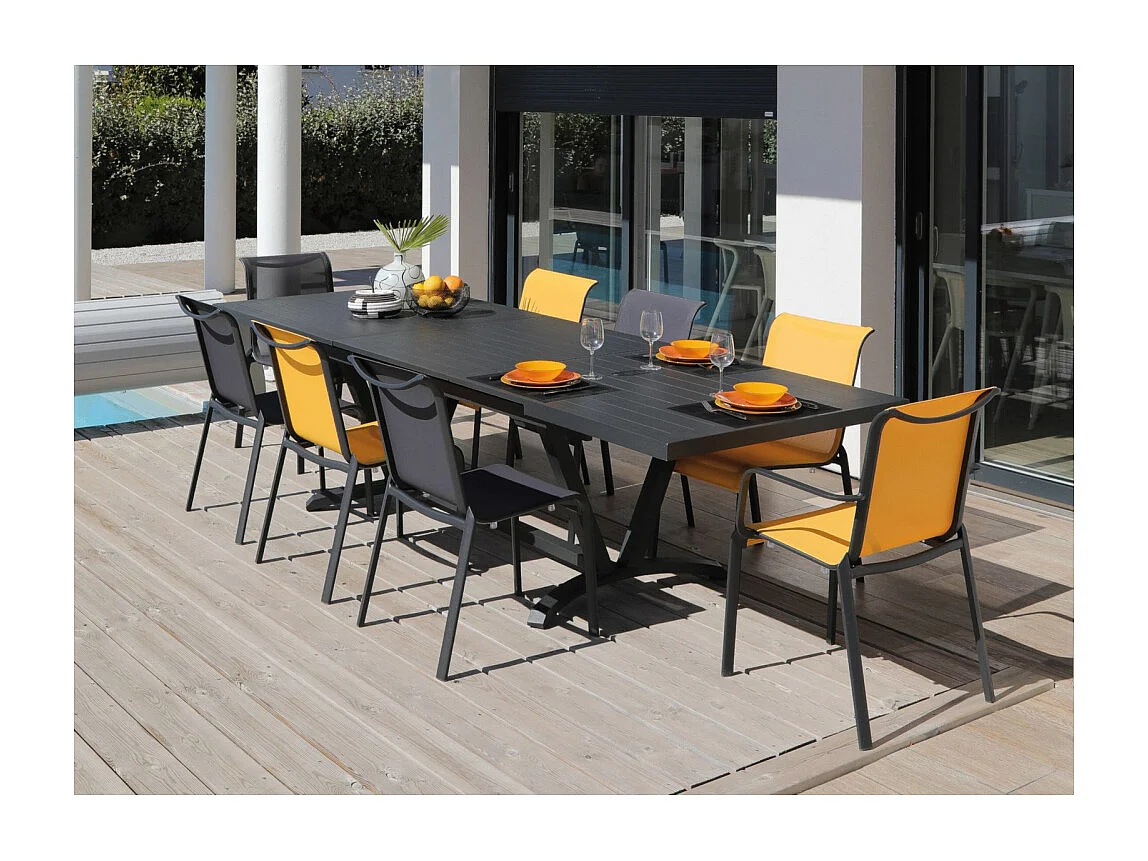 Chaises pour l'extérieur en aluminium Cauro Graphite, Gris