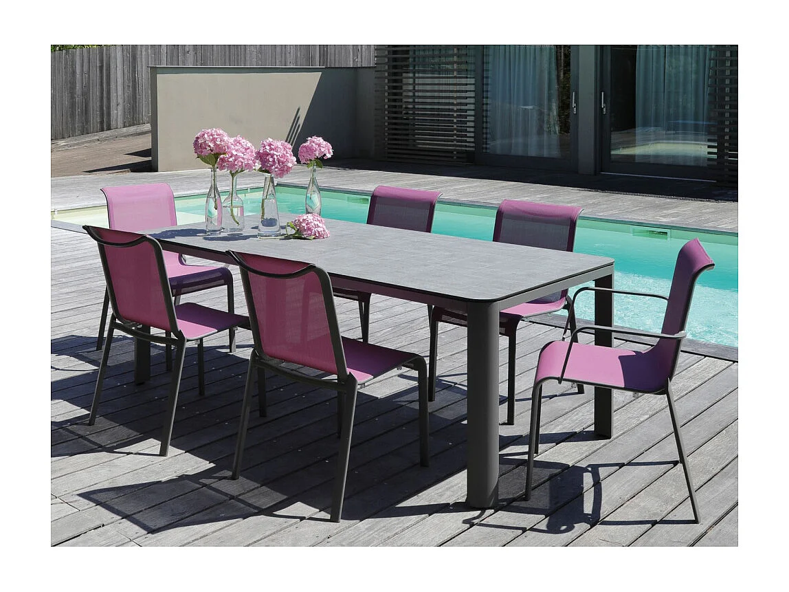 Chaises pour l'extérieur en aluminium Cauro Taupe, Lilas