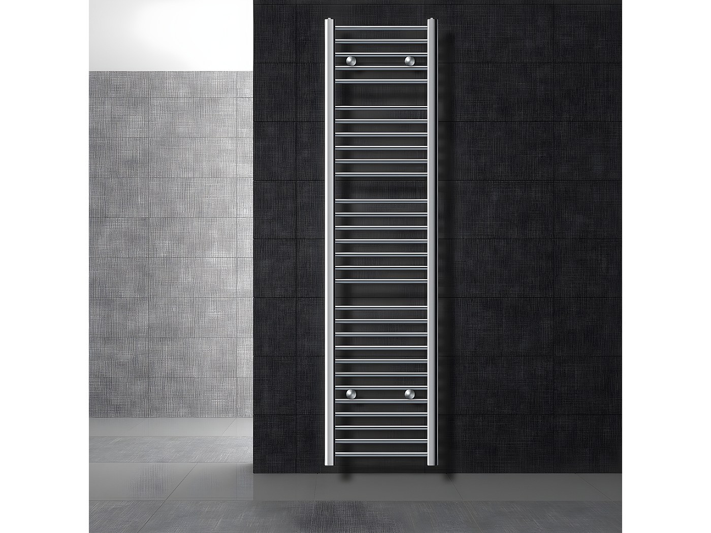 LuxeBath Radiatore Design Sahara 600x1800 Mm Cromato - Scaldasalviette Verticale Con Attacco Laterale Per Bagno - 2