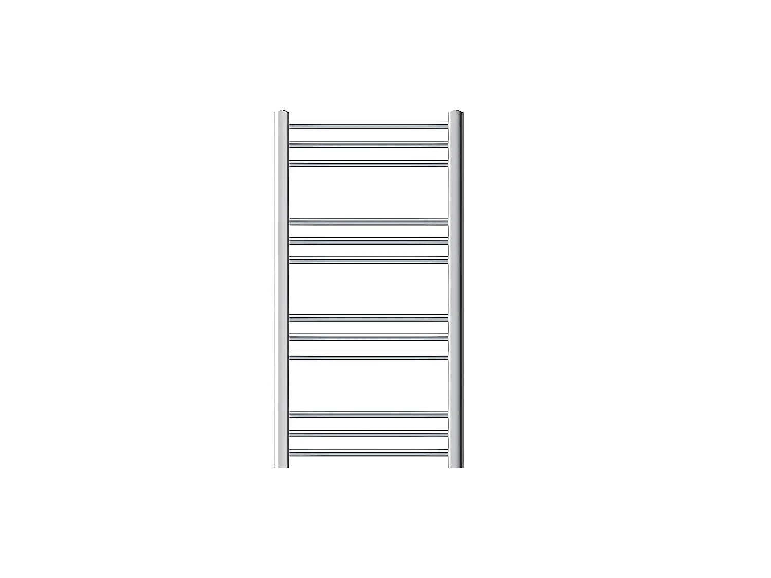 Radiatore di design Sahara, 500 x 800 mm, cromato, attacco laterale, forma curva