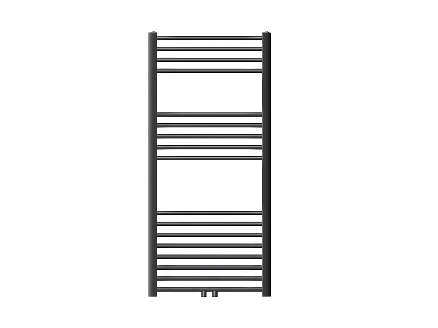 ECD Germany Sèche-Serviettes Sahara Non Électrique - 600 x 1200 mm - Anthracite - Connexion Central - sans Kit de Raccordement - Forme Courbé