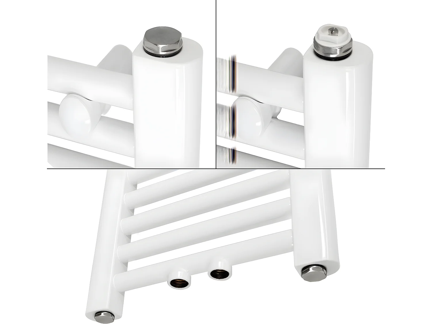 Radiateur Design Sahara Non Electrique, 400 x 800 mm, Blanc, Connexion Central