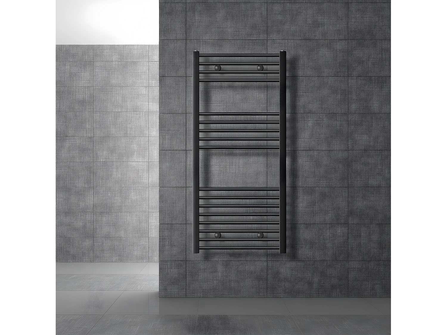 ECD Germany Sèche-Serviettes Design Sahara - 600 x 1200 mm - Anthracite - Connexion Latéral - Forme Droite