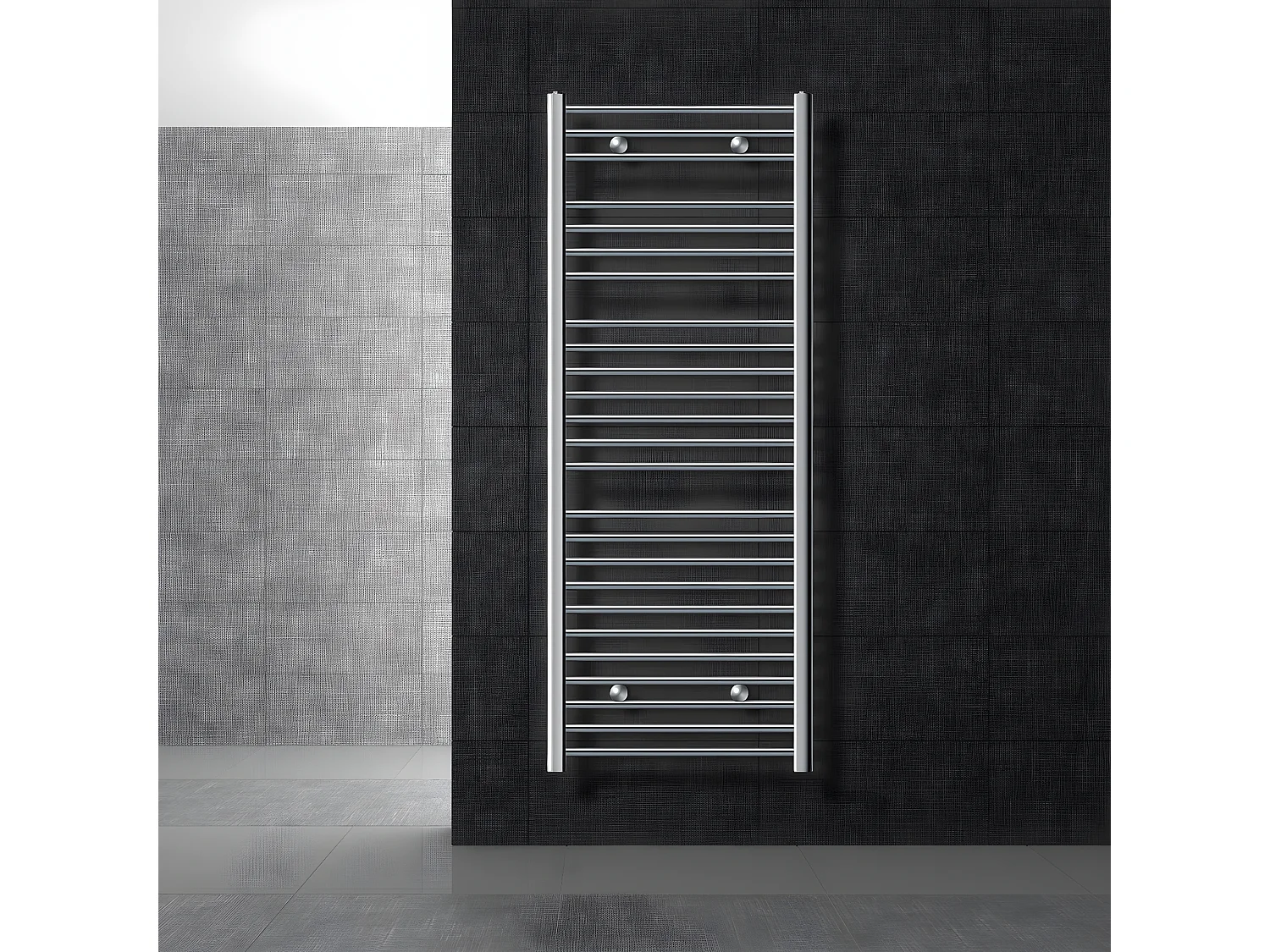 ECD Germany Sahara Sèche-serviettes - 600 x 1500 mm - chrome - droit avec raccordement latéral